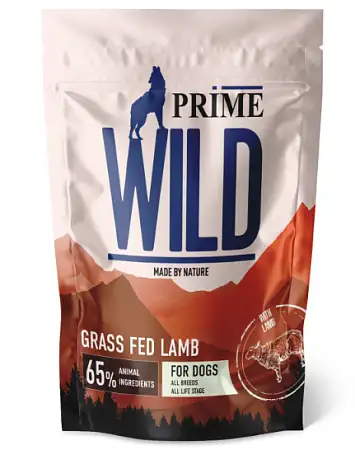 Купить prime wild gf grass fed сухой беззерновой корм для взрослых собак и щенков всех пород, с ягненком
