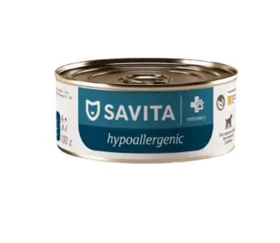 Savita vet Hypoallergenic консервы для взрослых собак при пищевой аллергии