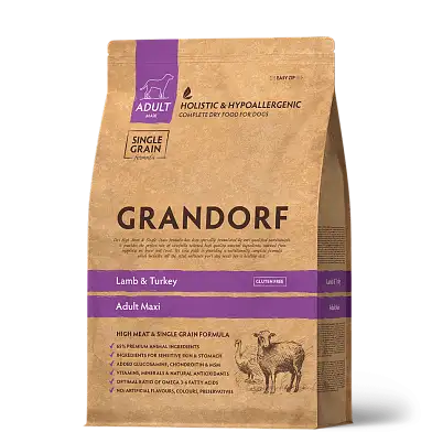 Grandorf сухой корм для взрослых собак крупных пород, ягненок с индейкой